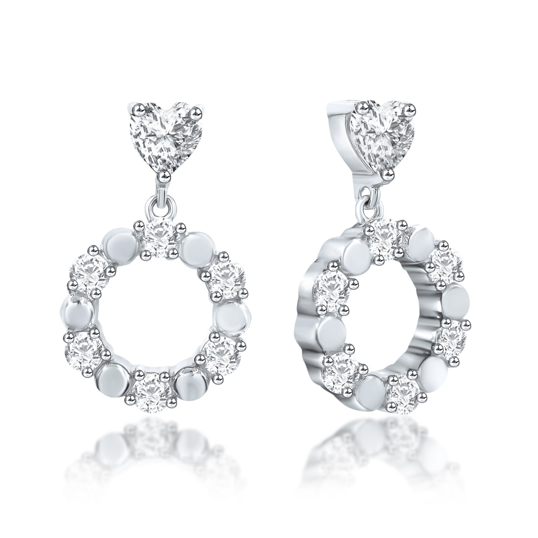 Shallowround Heart Earrings