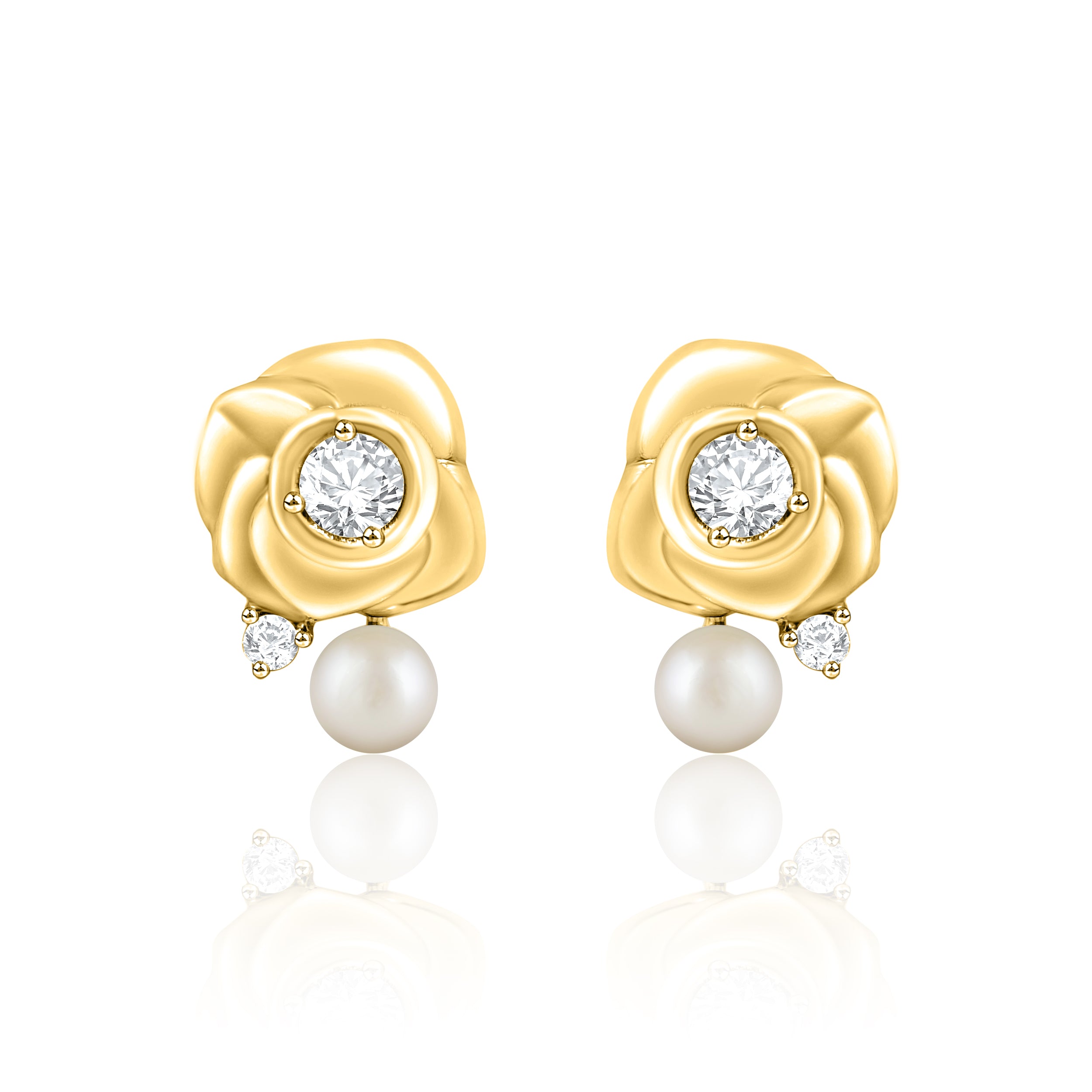 Rose Style Pearl Earrings