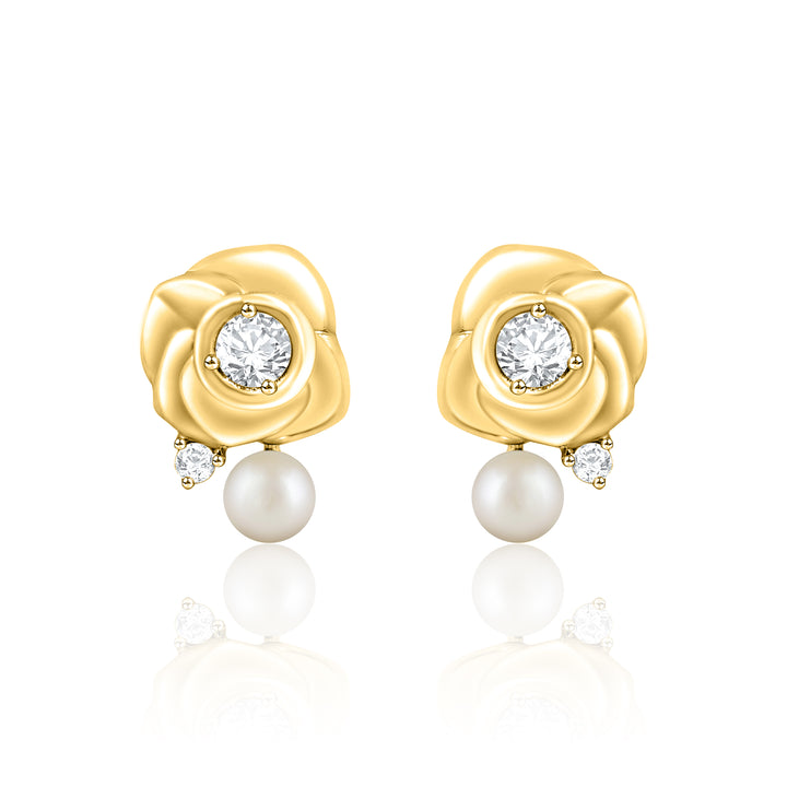 Rose Style Pearl Earrings