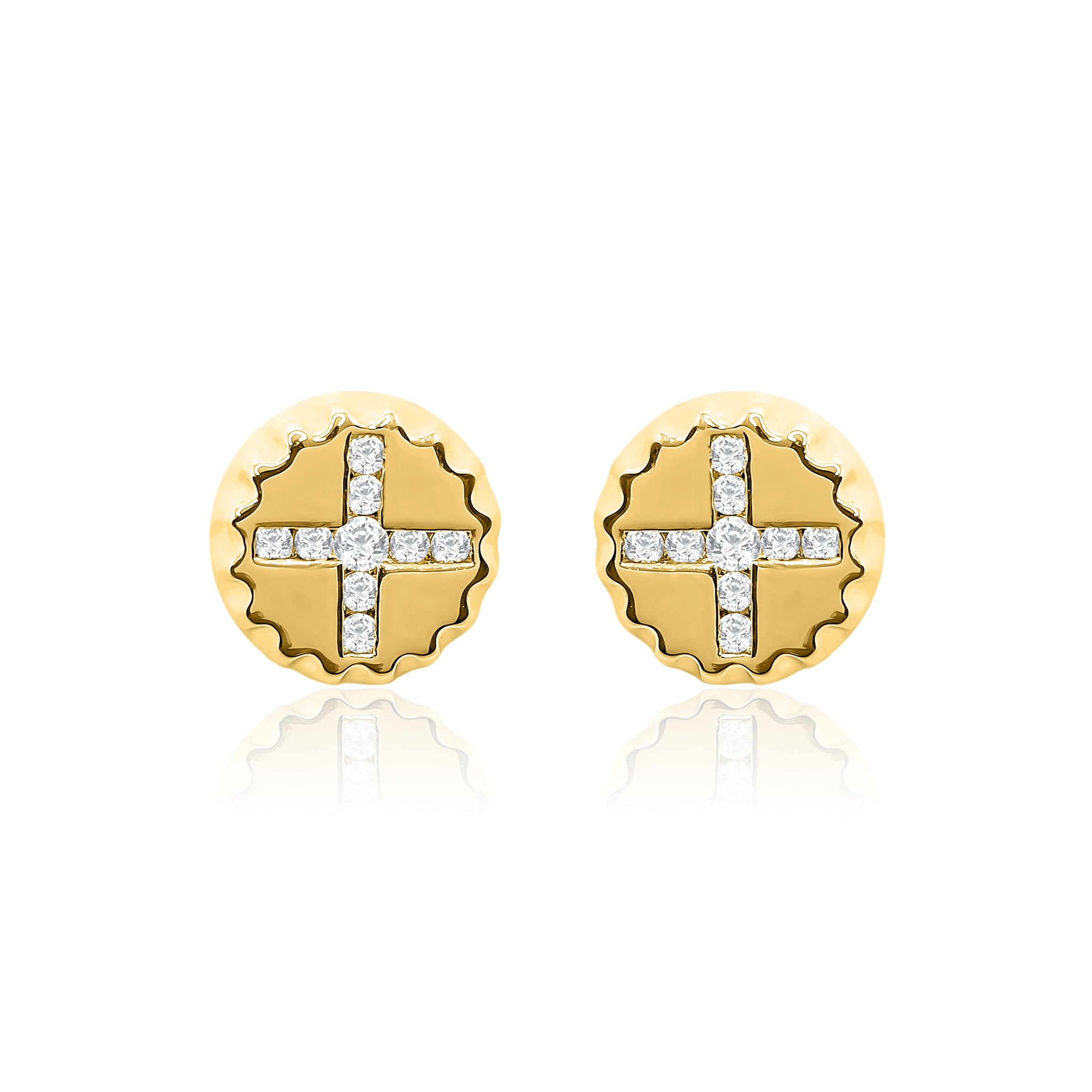 Cross Style Stud Earrings