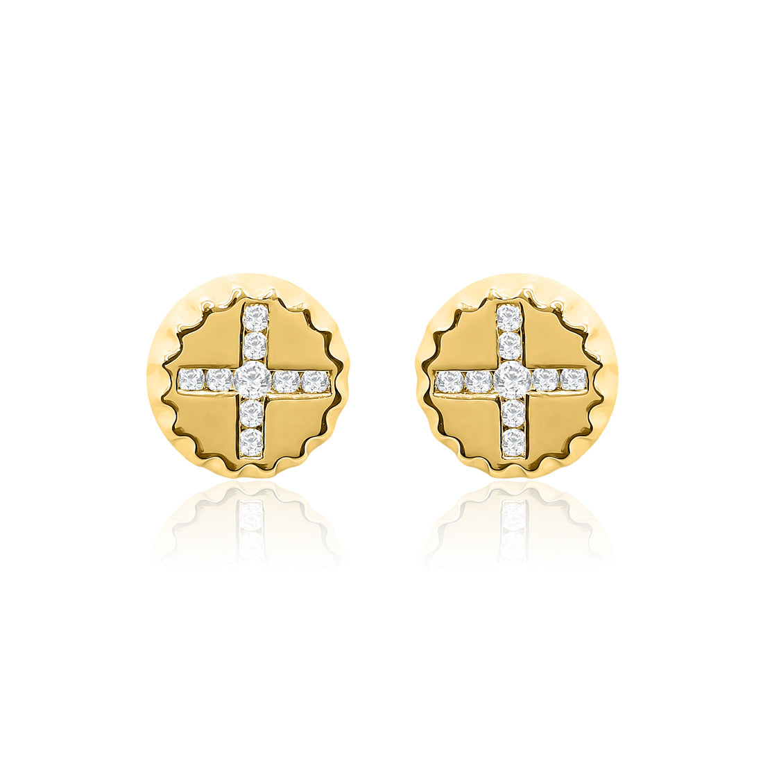 Cross Style Stud Earrings