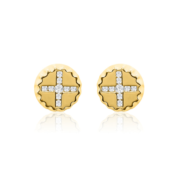Cross Style Stud Earrings