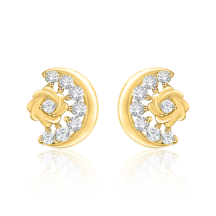 Rose & Crescent Moon Earrings