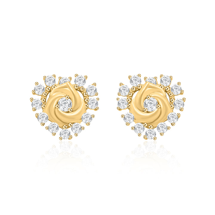 Flower Style Heart Shape Earrings