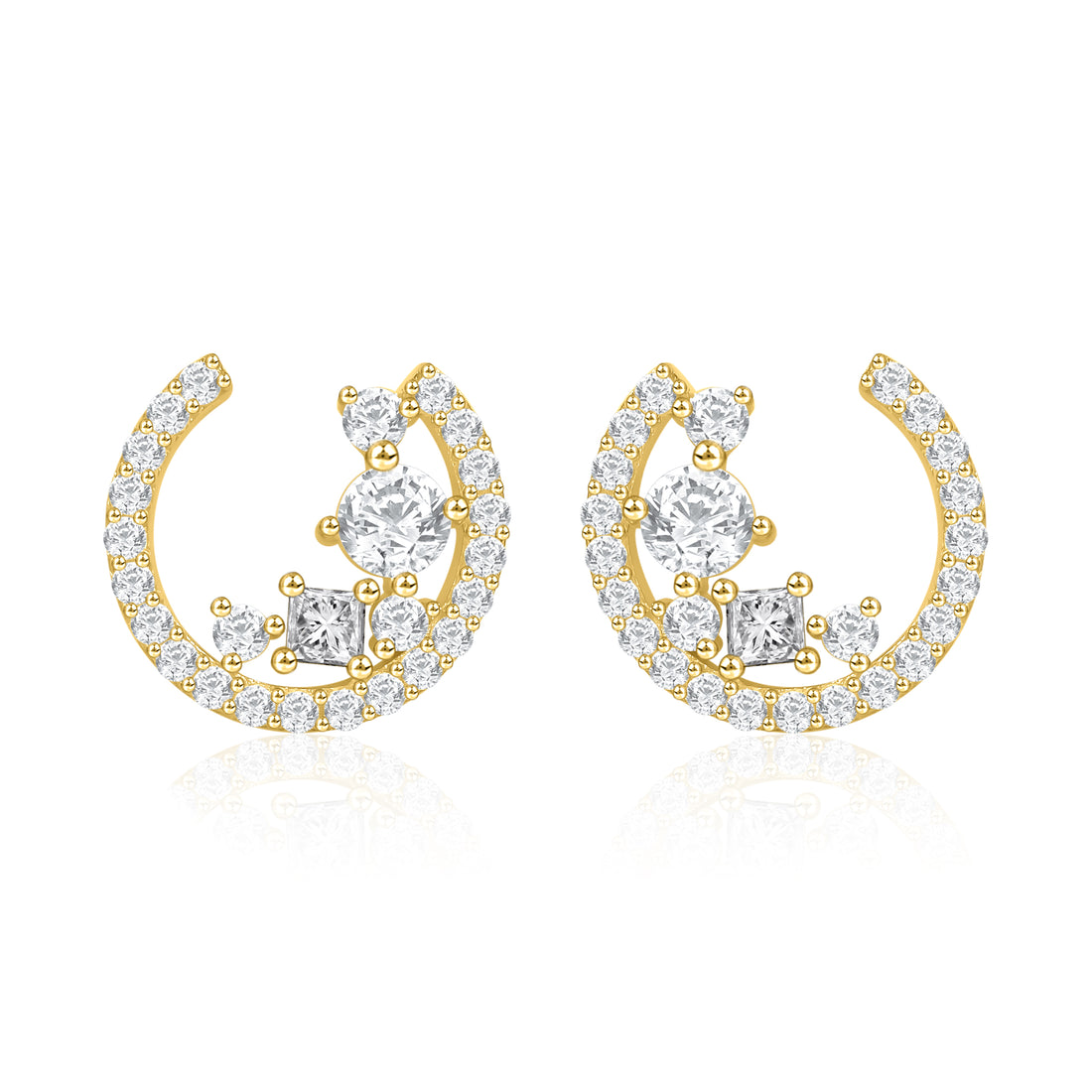 Starry Crescent Earrings