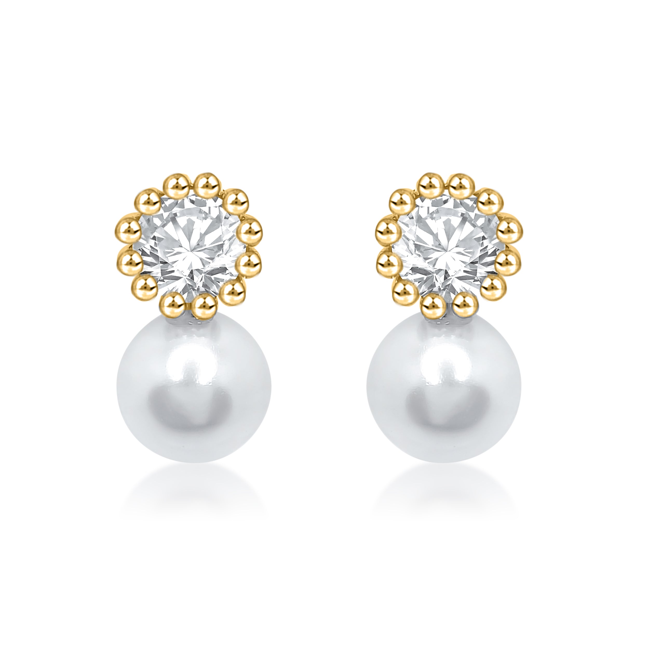 Elegant Solitaire with Pearl Earring