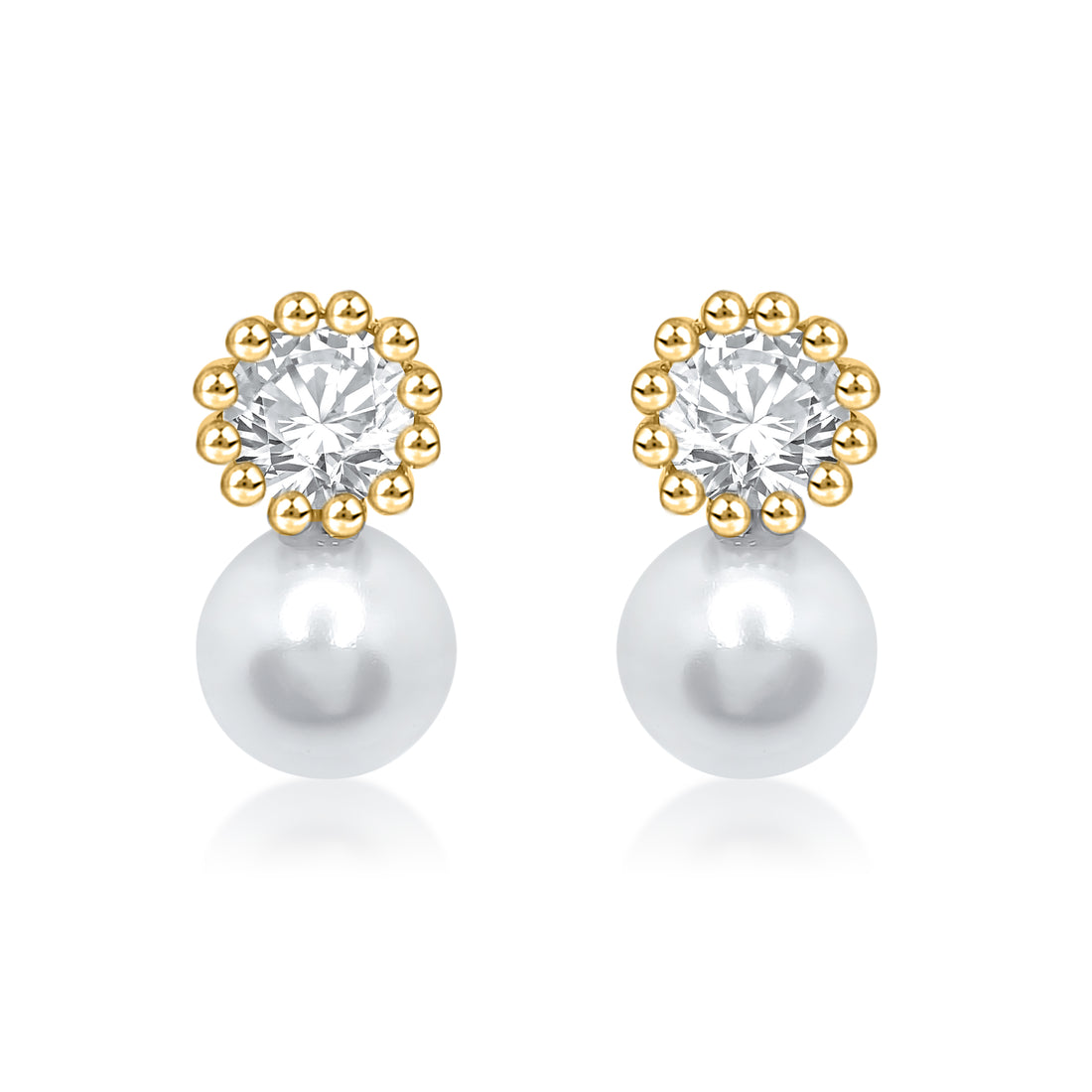 Elegant Solitaire with Pearl Earring