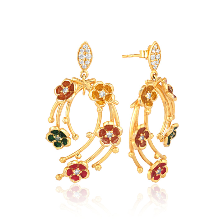 Flower and Leaf Style Design Earrings