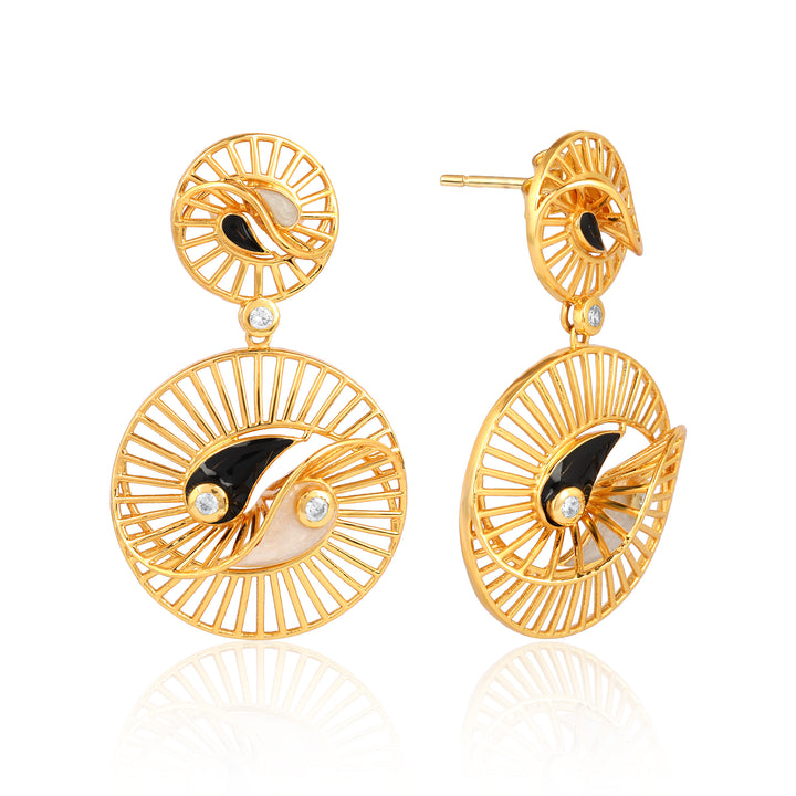 Yin Yang Circlet Earrings