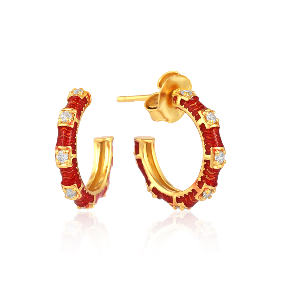 Morgan and Paign Red Stude Earrings