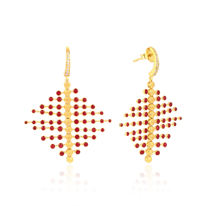 Pearl Baded Leaf Earrings