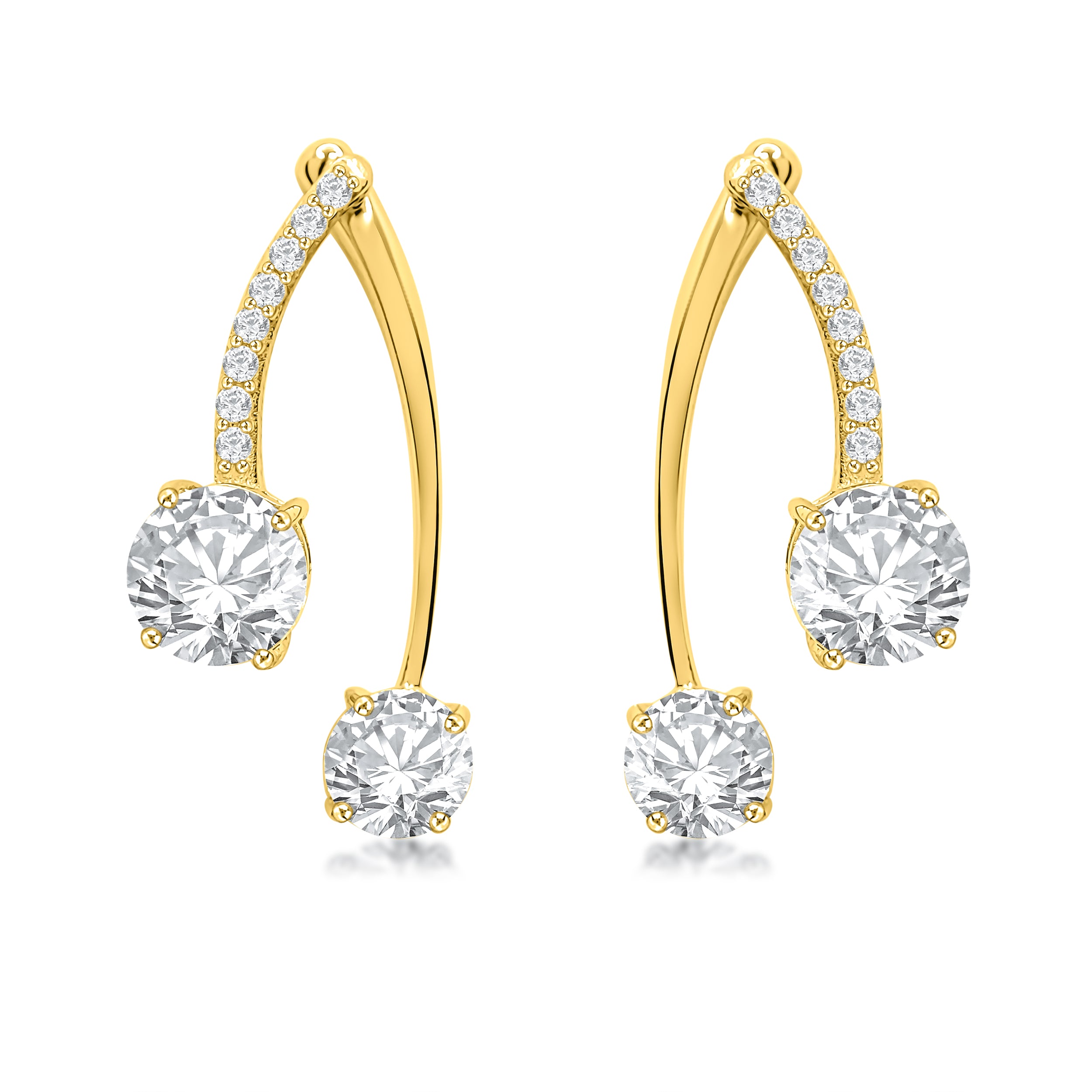 Huge Classic Solitaire Earrings