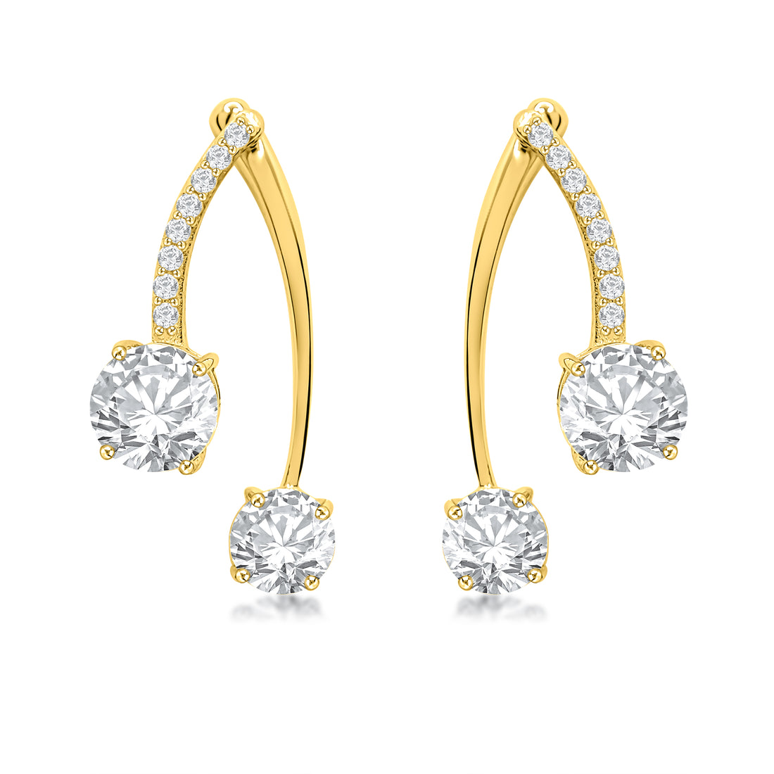 Huge Classic Solitaire Earrings