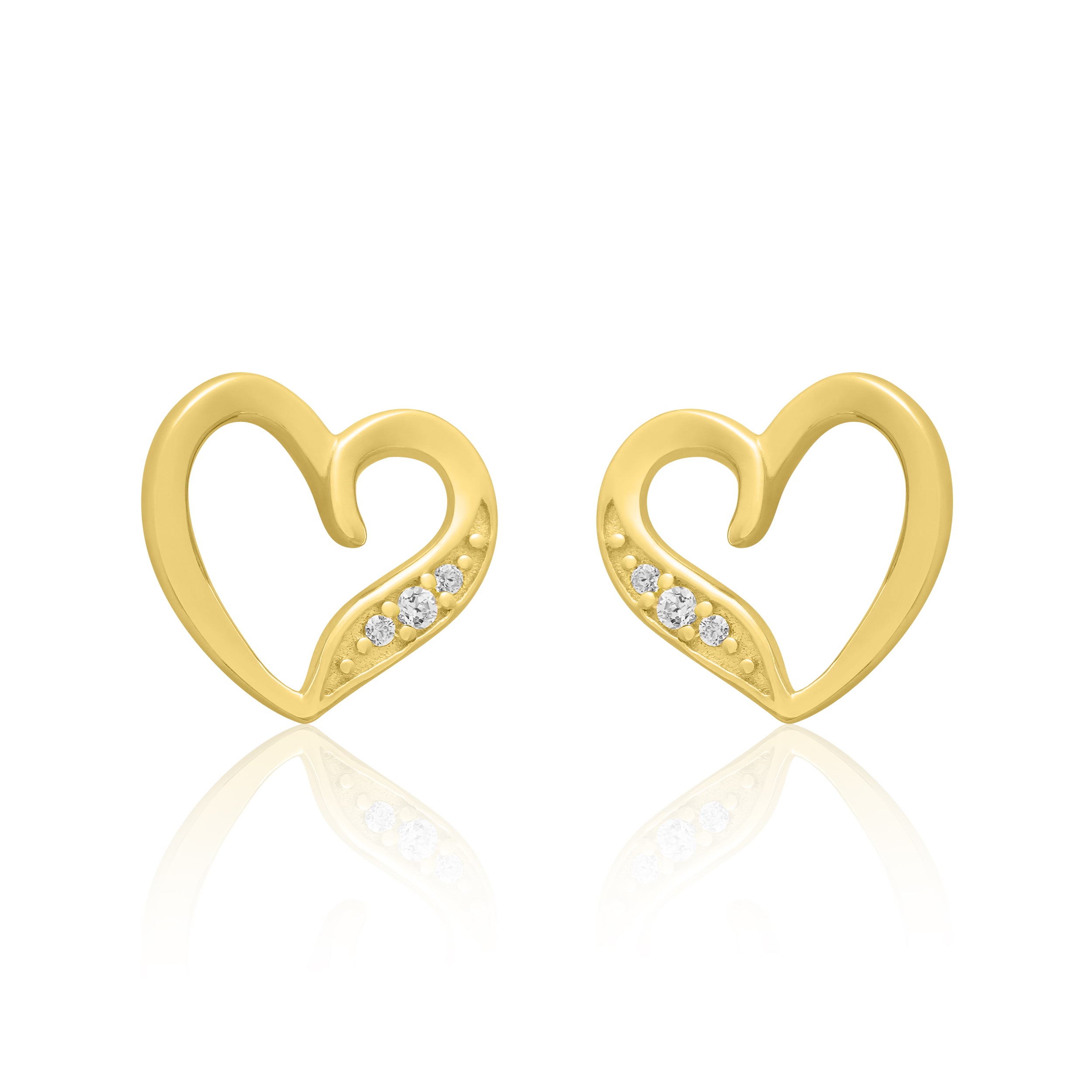 Sparkling Heart Stud Earrings