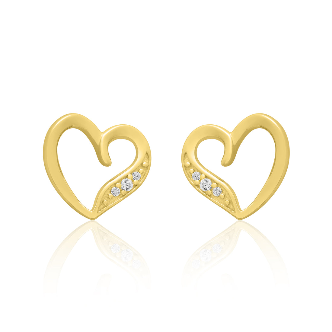 Sparkling Heart Stud Earrings