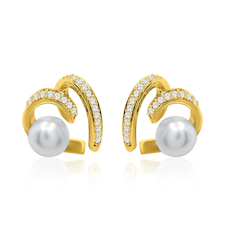Twisted Heart Pearl Earrings