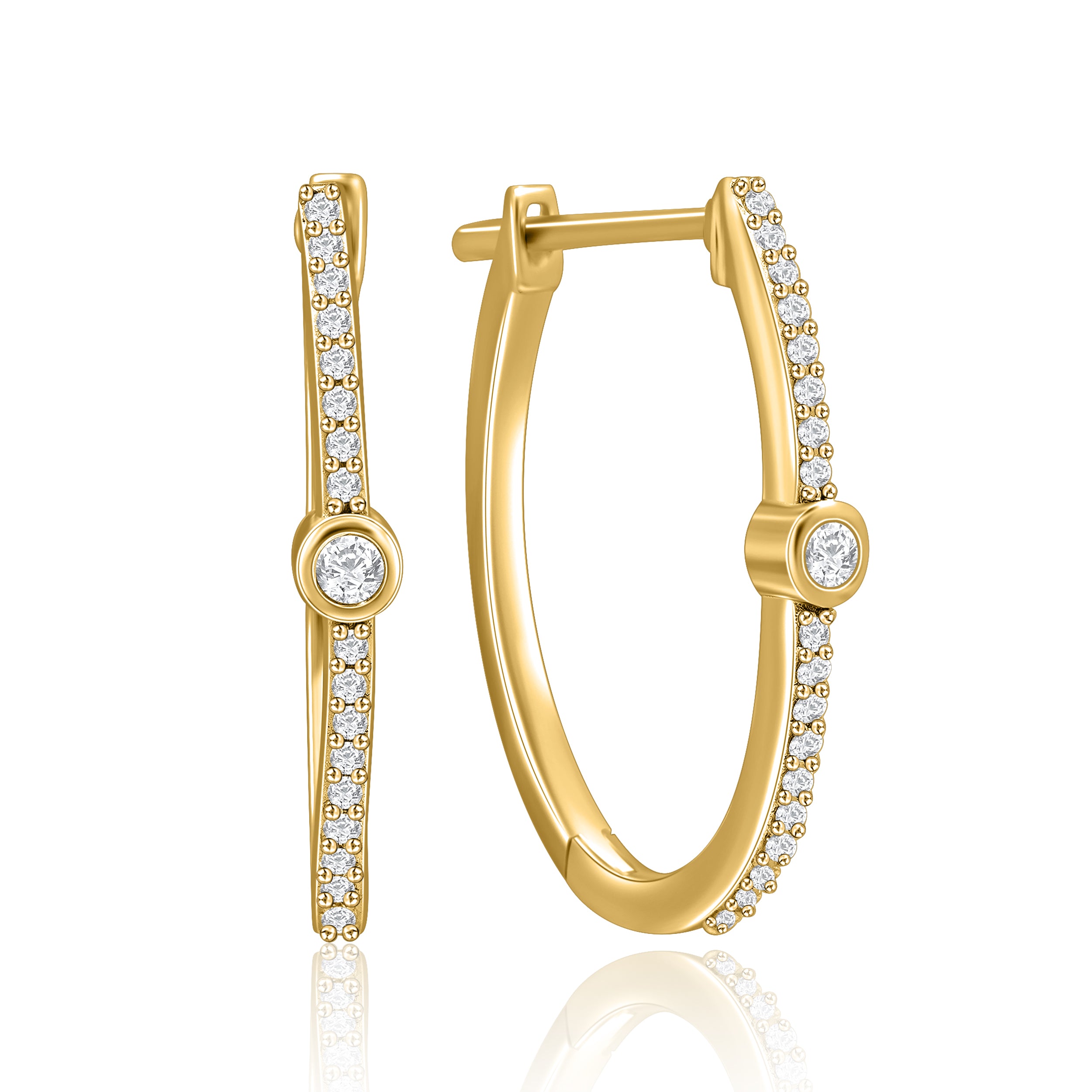 Huggee Bezel Earrings