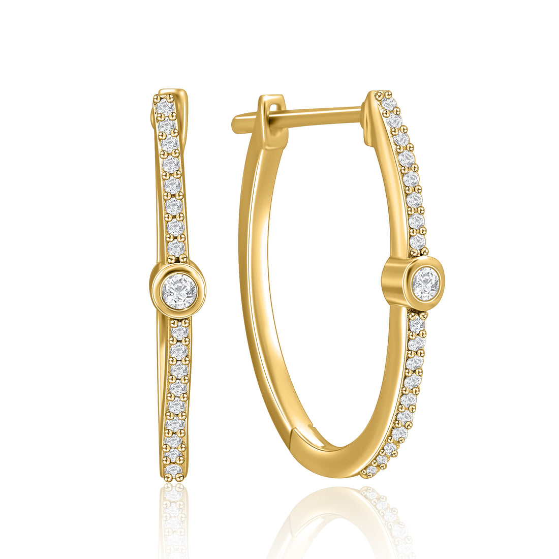 Huggee Bezel Earrings