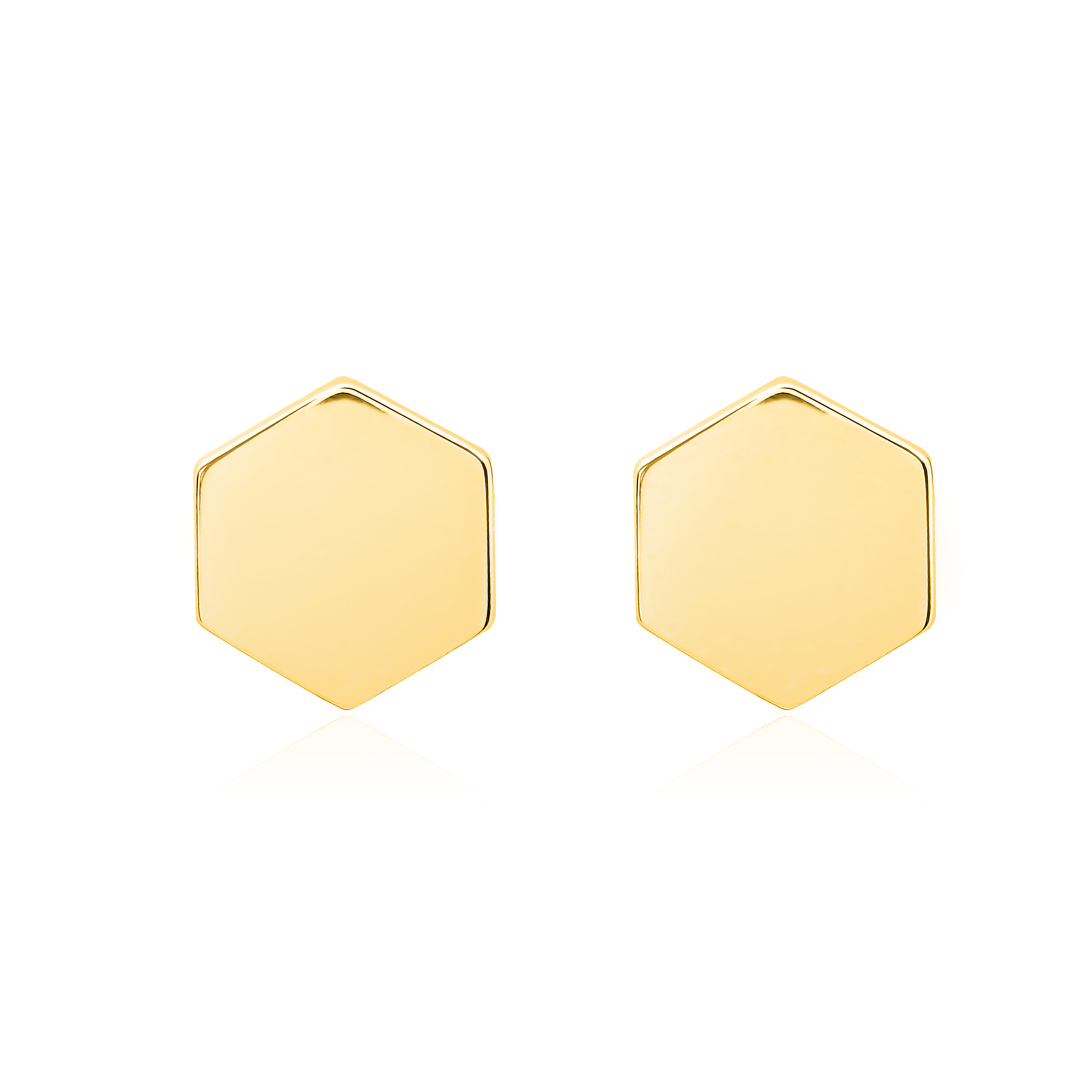 Minimalistic Hexagon Plain Metal Earrings