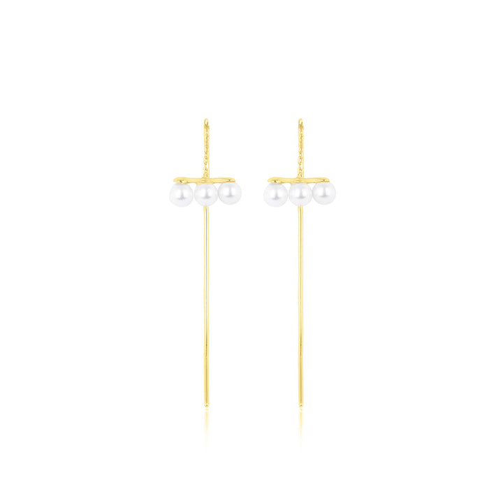 Shimmer Dangling Pearl Earrings