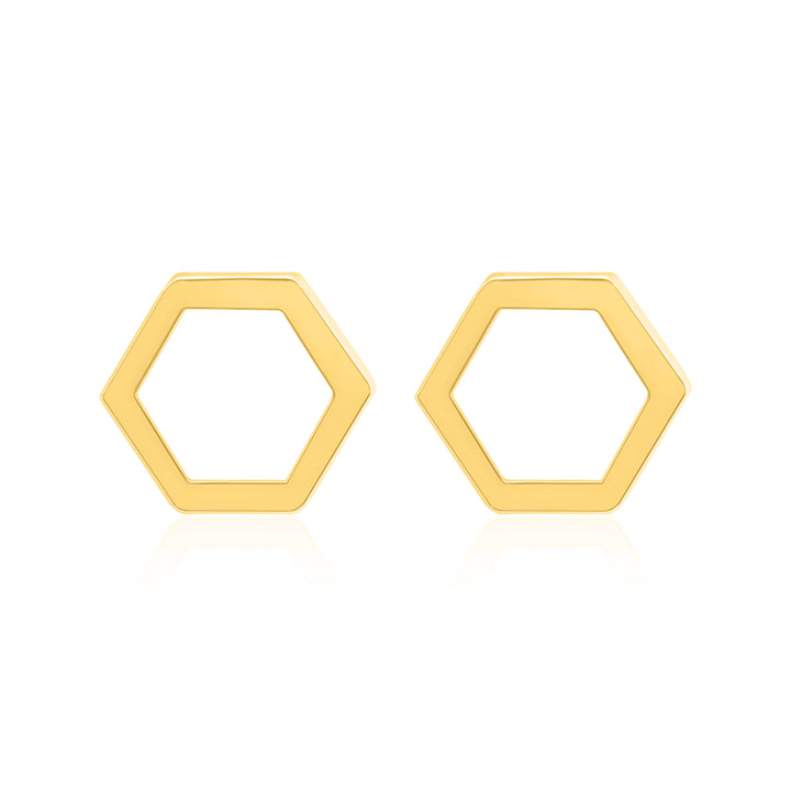 Artistic Pentagon Plain Metal Earrings