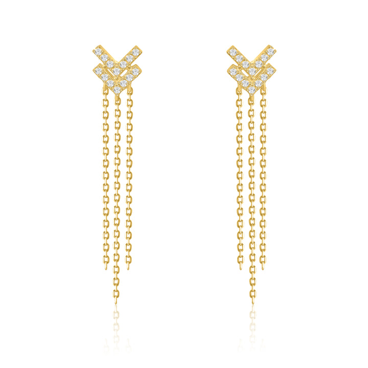 Double V Long Chain Earrings