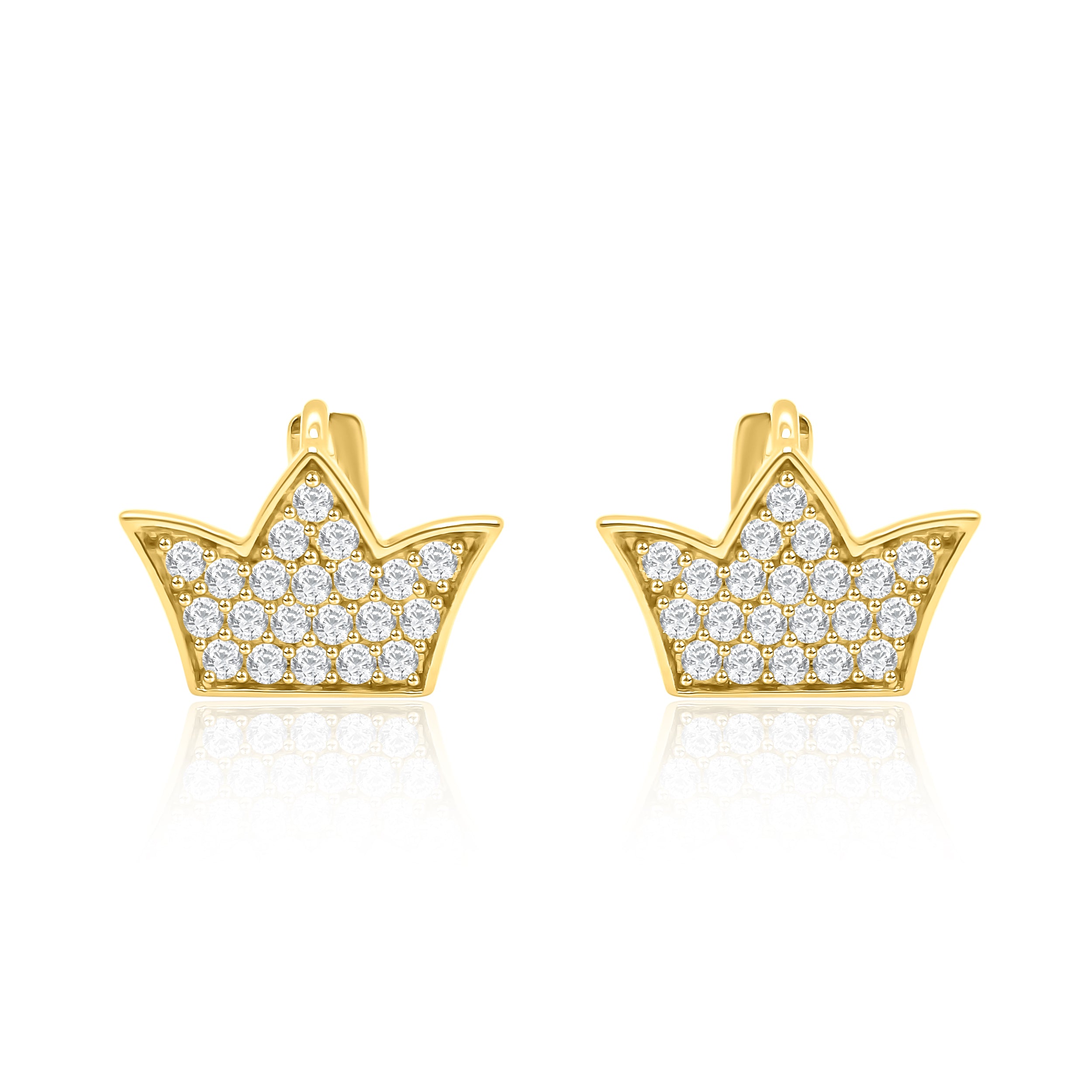 Crown Style Diamond Earrings