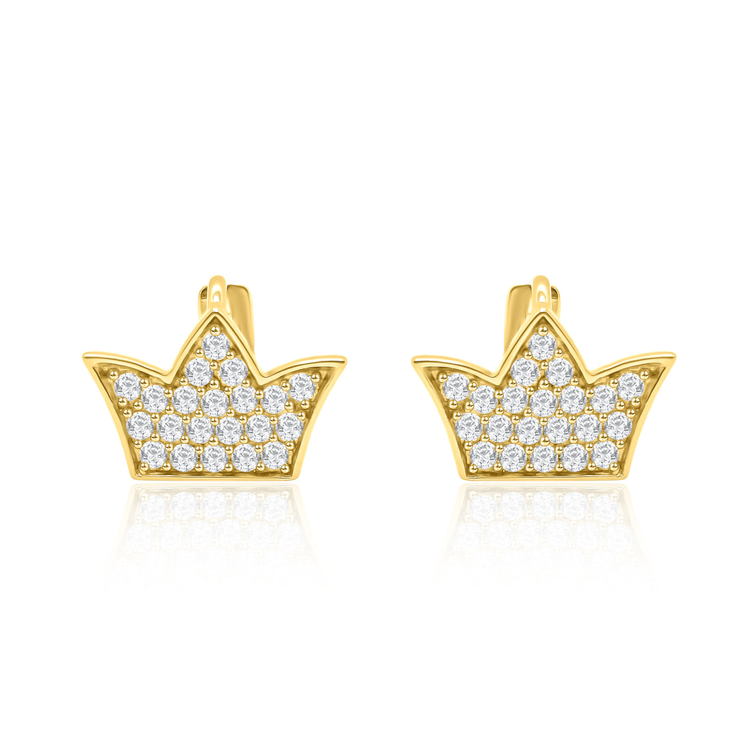 Crown Style Diamond Earrings