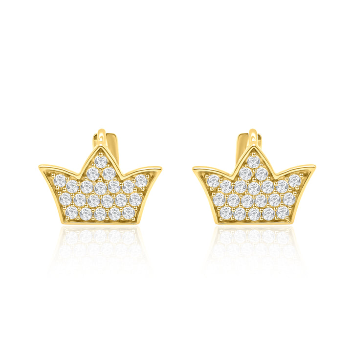 Crown Style Diamond Earrings