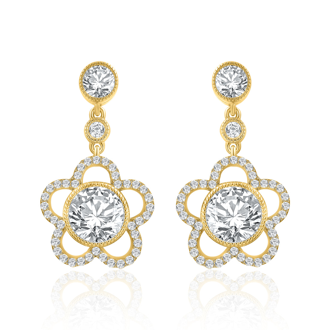 Flower Inspired Danglers Earrings