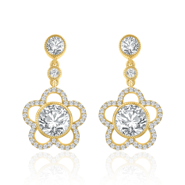 Flower Inspired Danglers Earrings