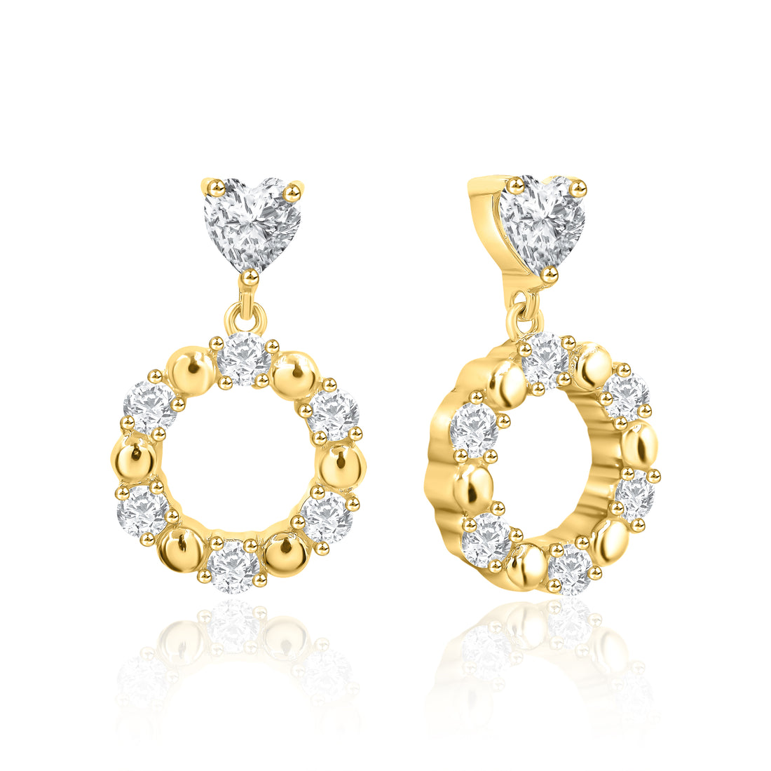 Shallowround Heart Earrings