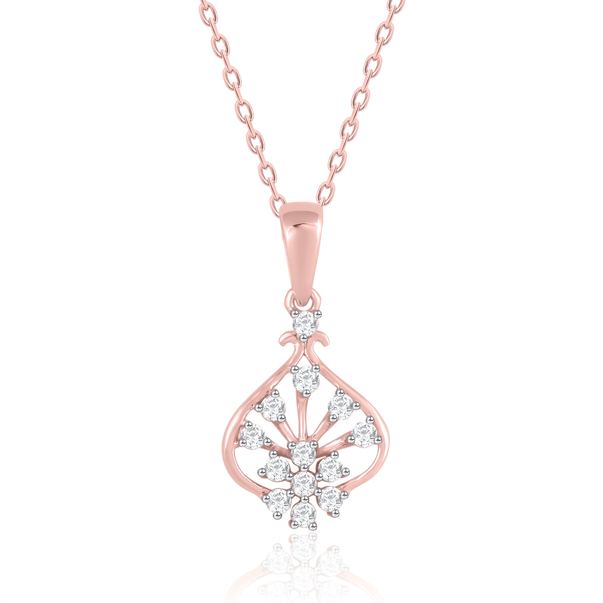 Peacock Feathers Diamond Pendant