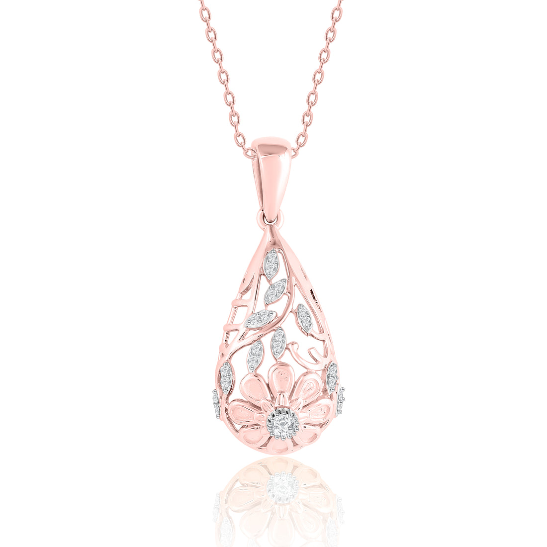 Floral Cage Diamond Pendant