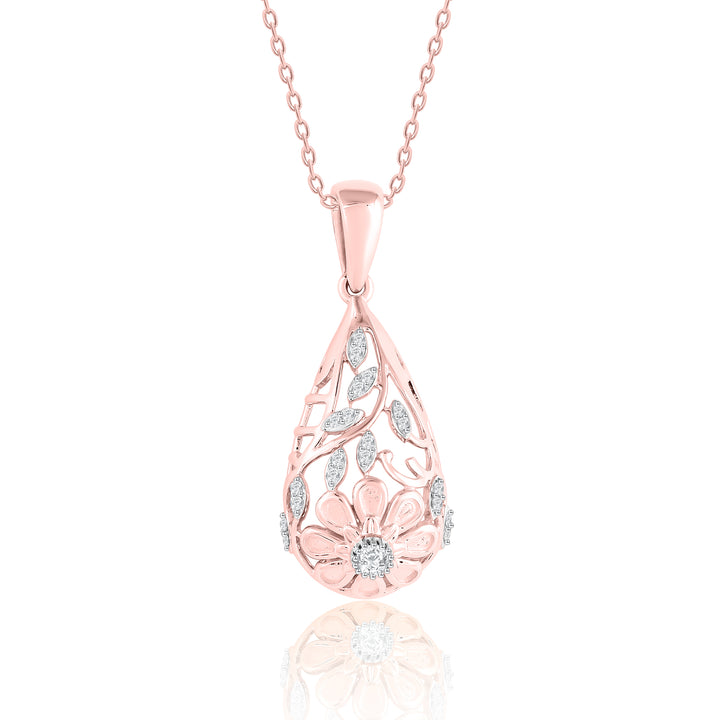 Floral Cage Diamond Pendant