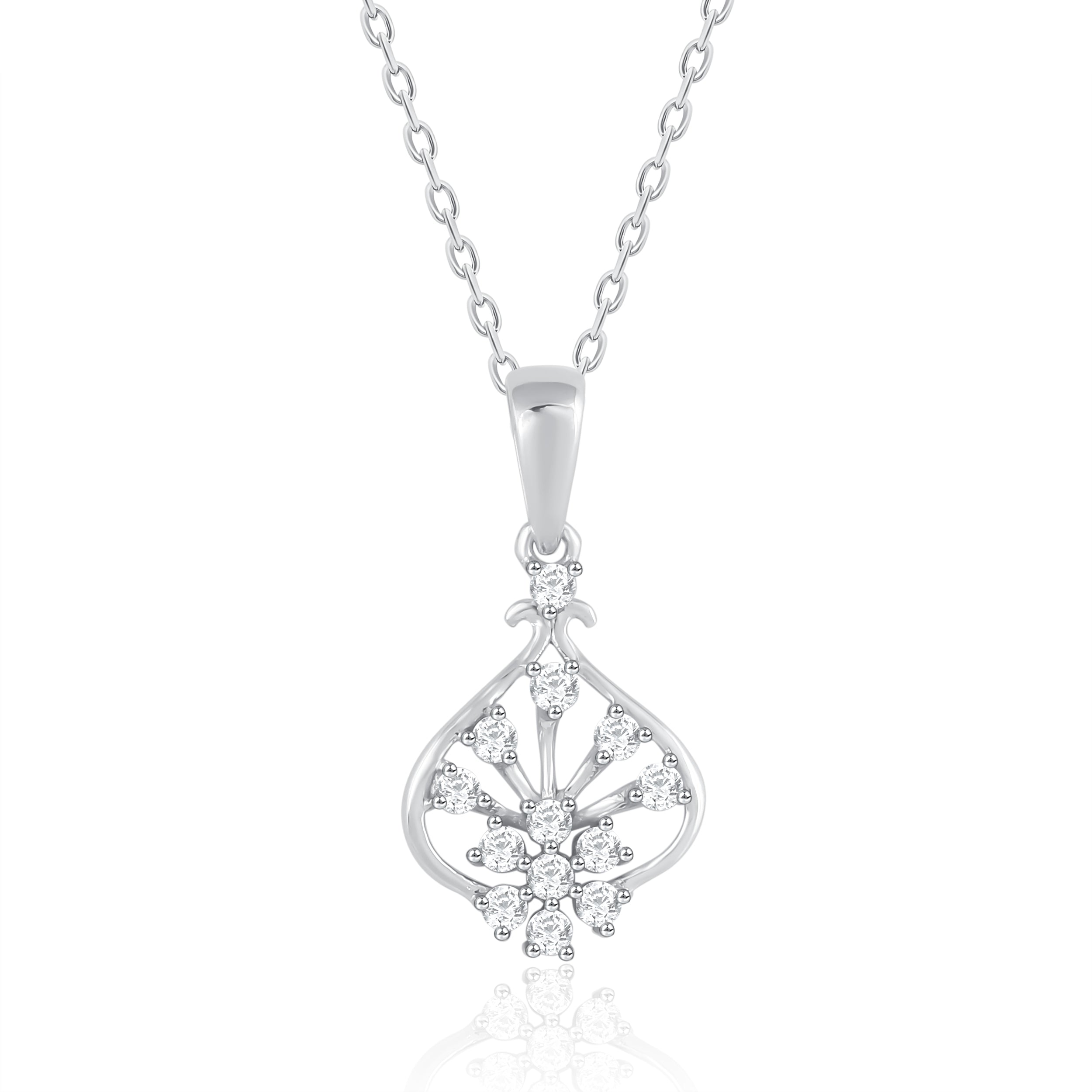 Peacock Feathers Diamond Pendant