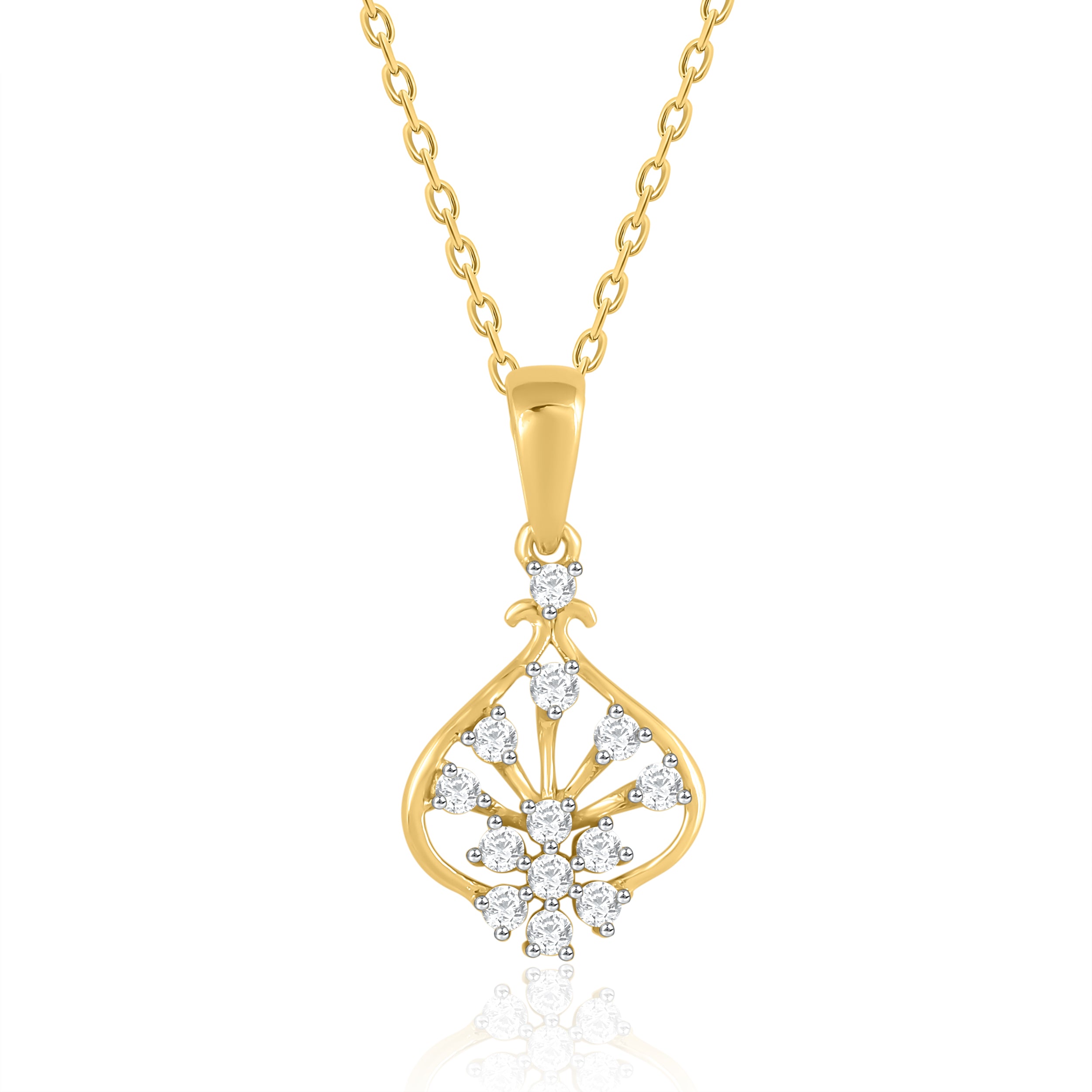 Peacock Feathers Diamond Pendant