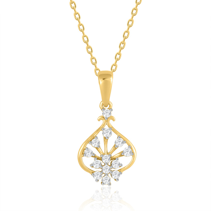 Peacock Feathers Diamond Pendant