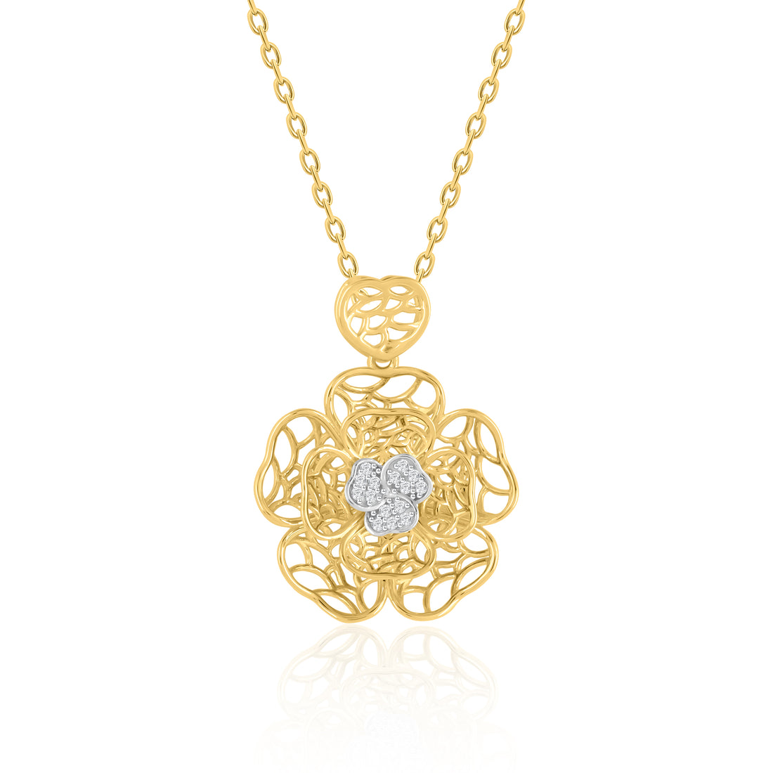 Rose Flower Diamond Pendant