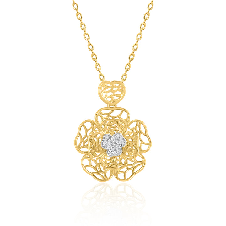 Rose Flower Diamond Pendant