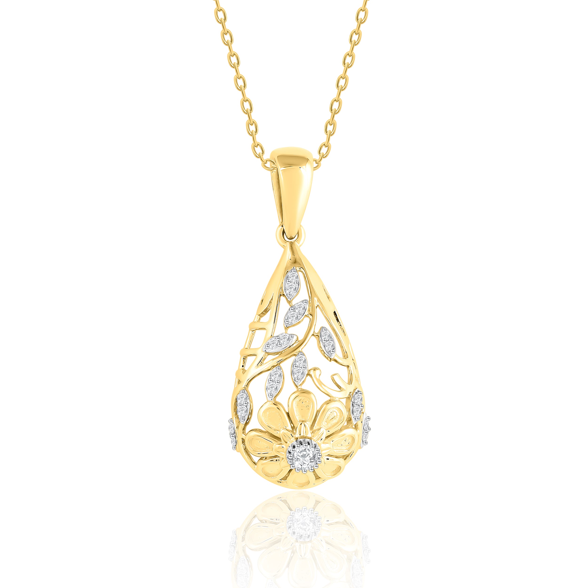 Floral Cage Diamond Pendant