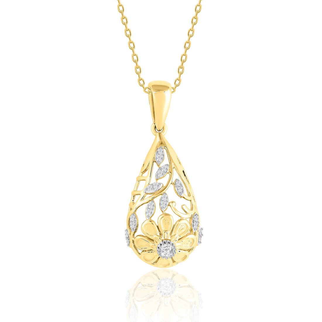 Floral Cage Diamond Pendant