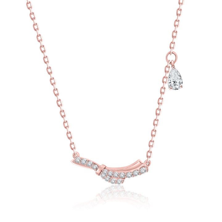 Studded Round Pendant Pear Charm