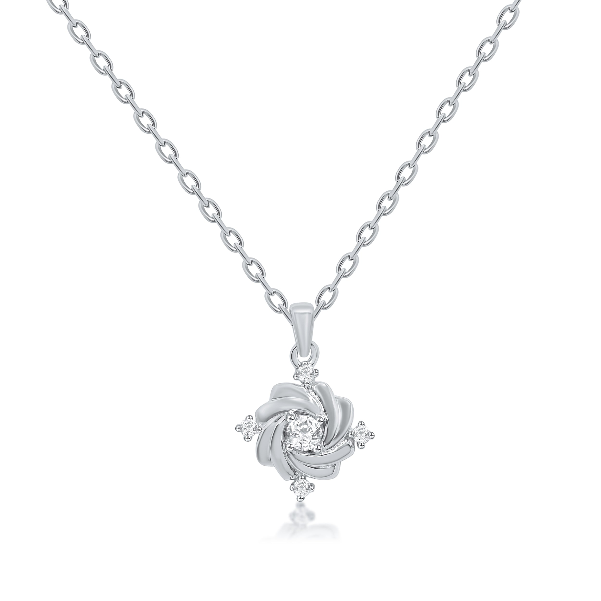 Flower Style Studded Pendant