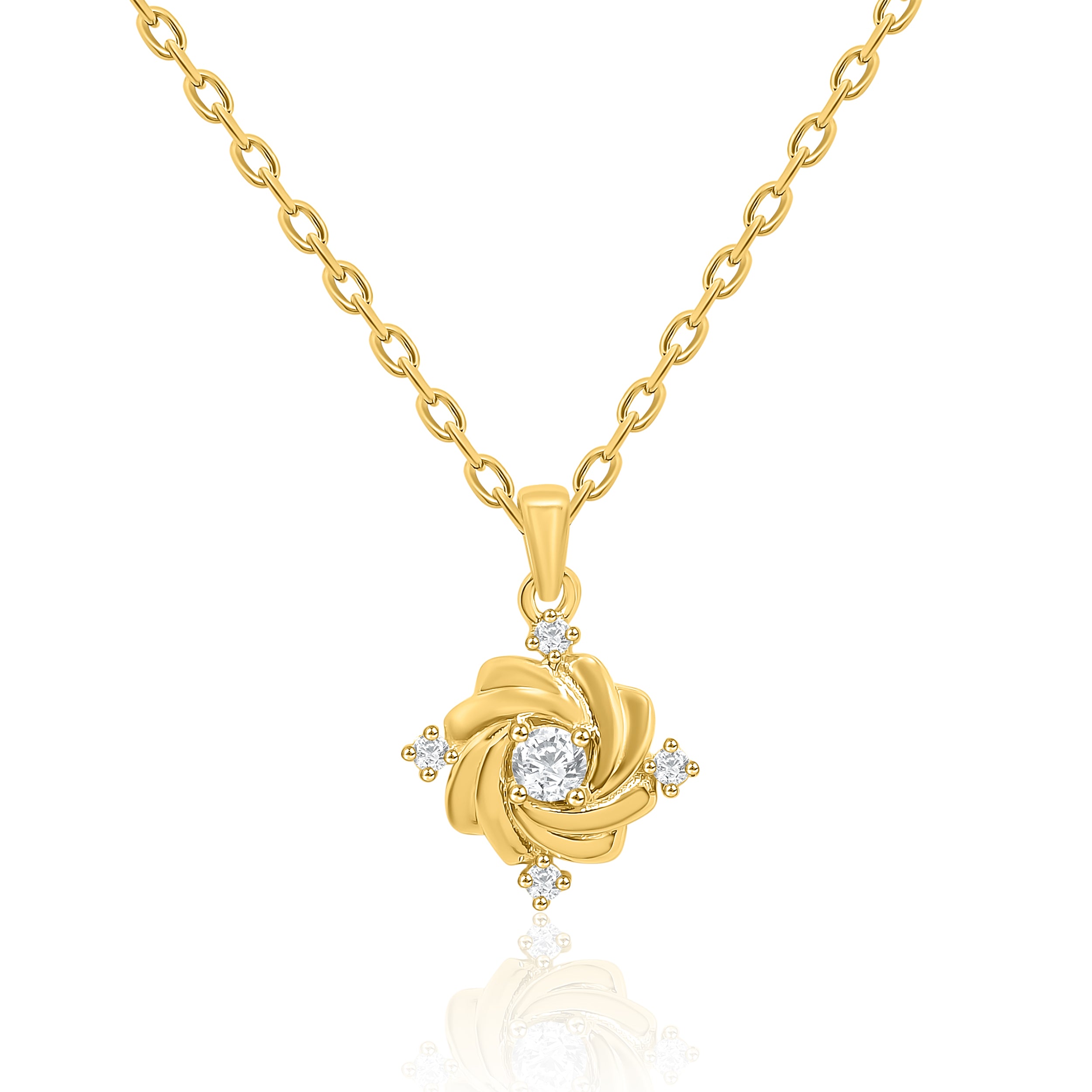 Flower Style Studded Pendant