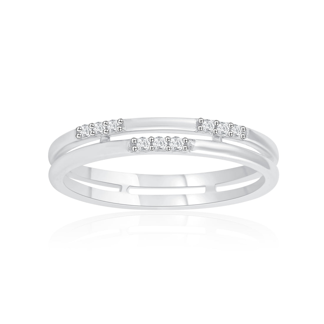 Sparkling Dual Band Diamond Ring
