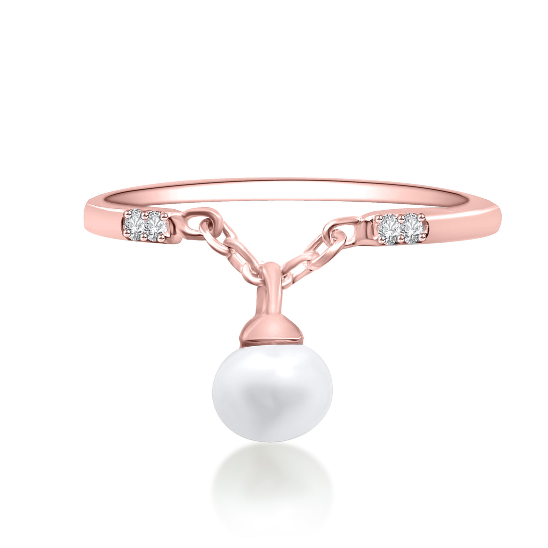 Charm Style Pearl & Diamond Ring