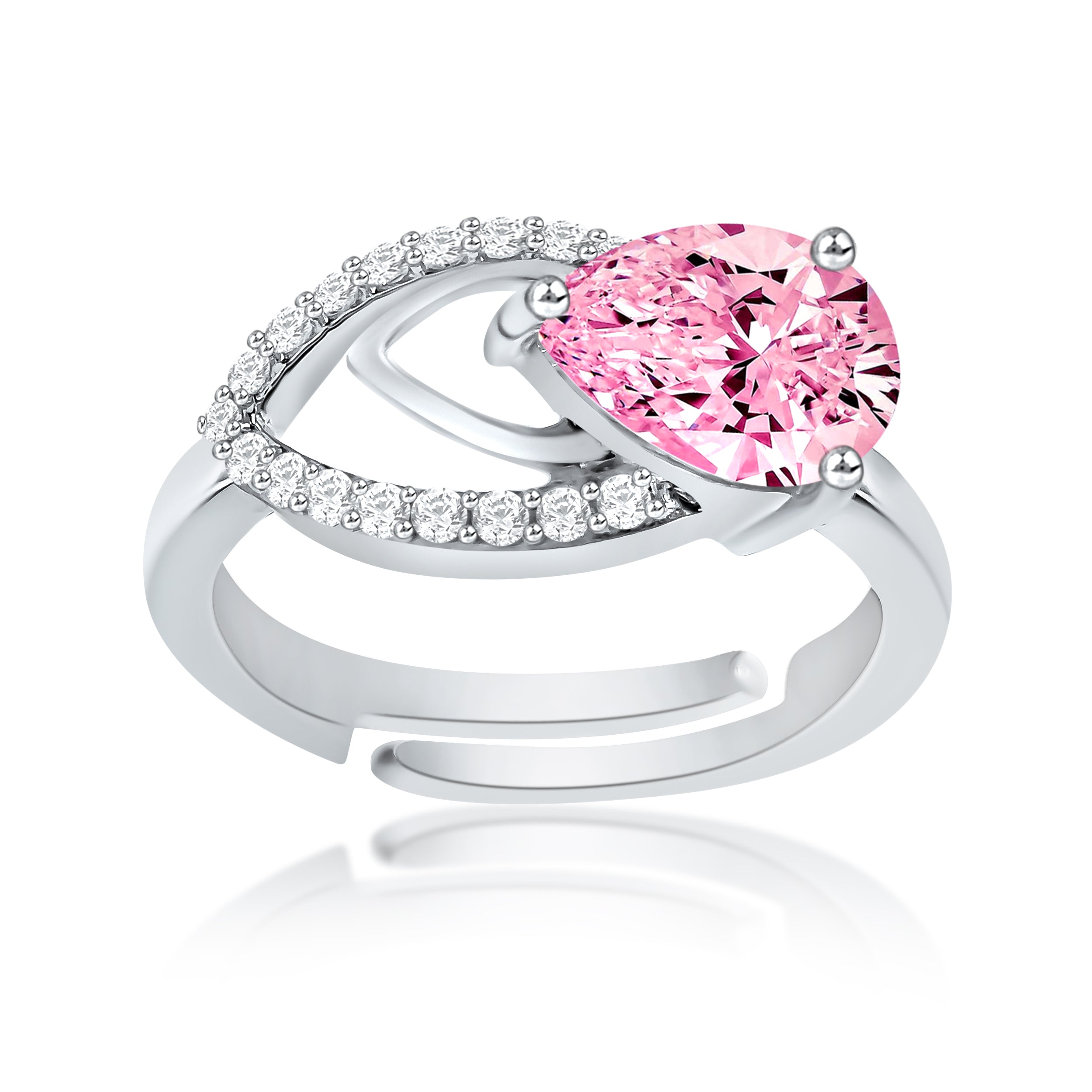 Pink Pear Solitaire Diamond Ring