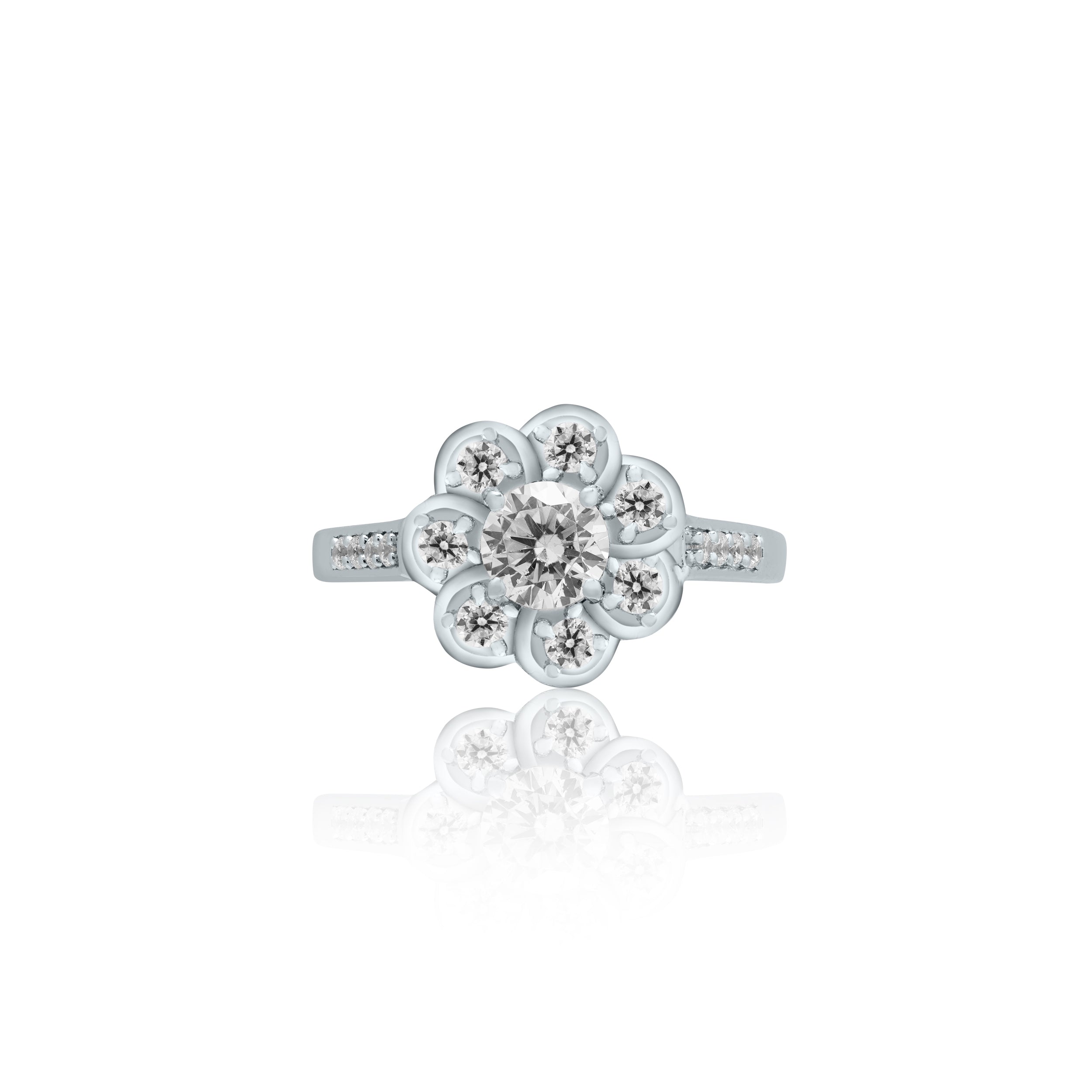 Flower Cluster Diamond Ring