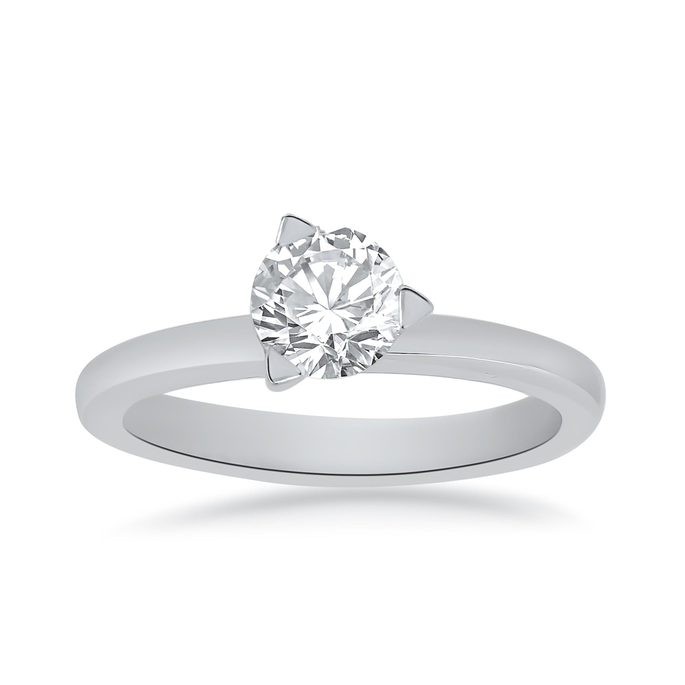 Solitaire Diamond Ring With Triangle Prongs